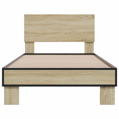 vidaXL Bed Frame with Headboard Sonoma Oak 80 x 200 cm Engineered Wood