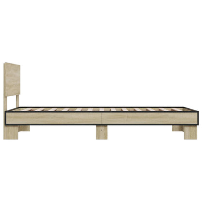 vidaXL Bed Frame with Headboard Sonoma Oak 80 x 200 cm Engineered Wood