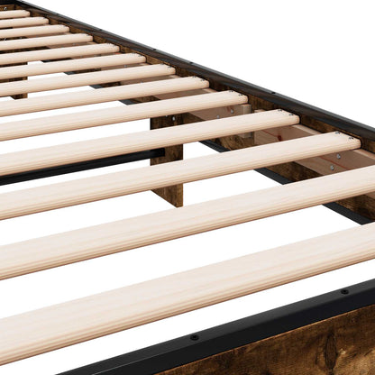 vidaXL Bed Frame with Headboard Smoked Oak 80 x 200 cm Engineered Wood