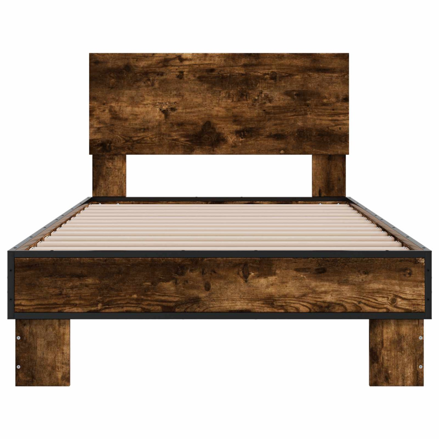 vidaXL Bed Frame with Headboard Smoked Oak 80 x 200 cm Engineered Wood