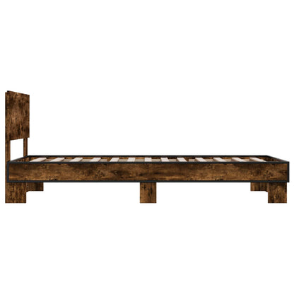 vidaXL Bed Frame with Headboard Smoked Oak 80 x 200 cm Engineered Wood