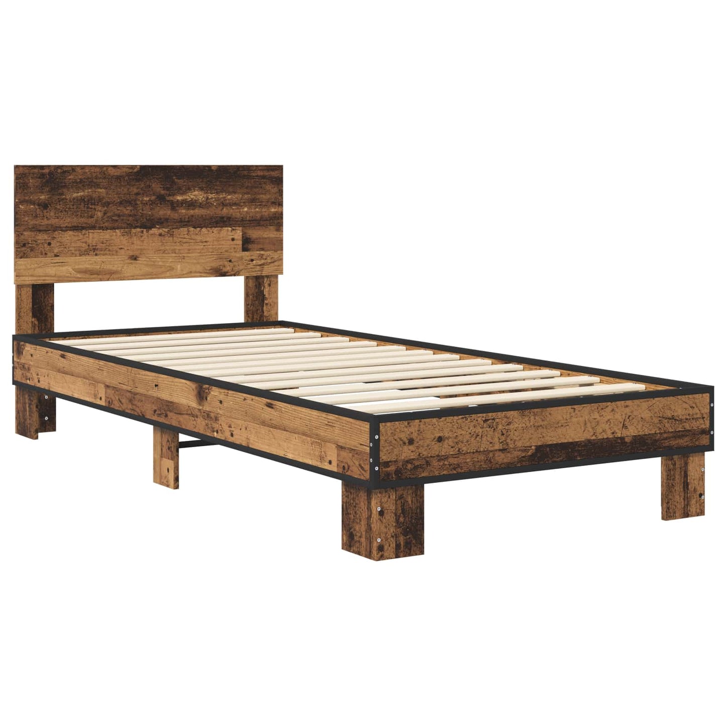 vidaXL Bed Frame with Headboard Old Wood 80 x 200 cm Engineered Wood