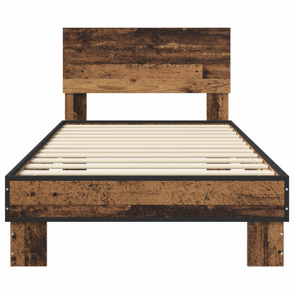 vidaXL Bed Frame with Headboard Old Wood 80 x 200 cm Engineered Wood