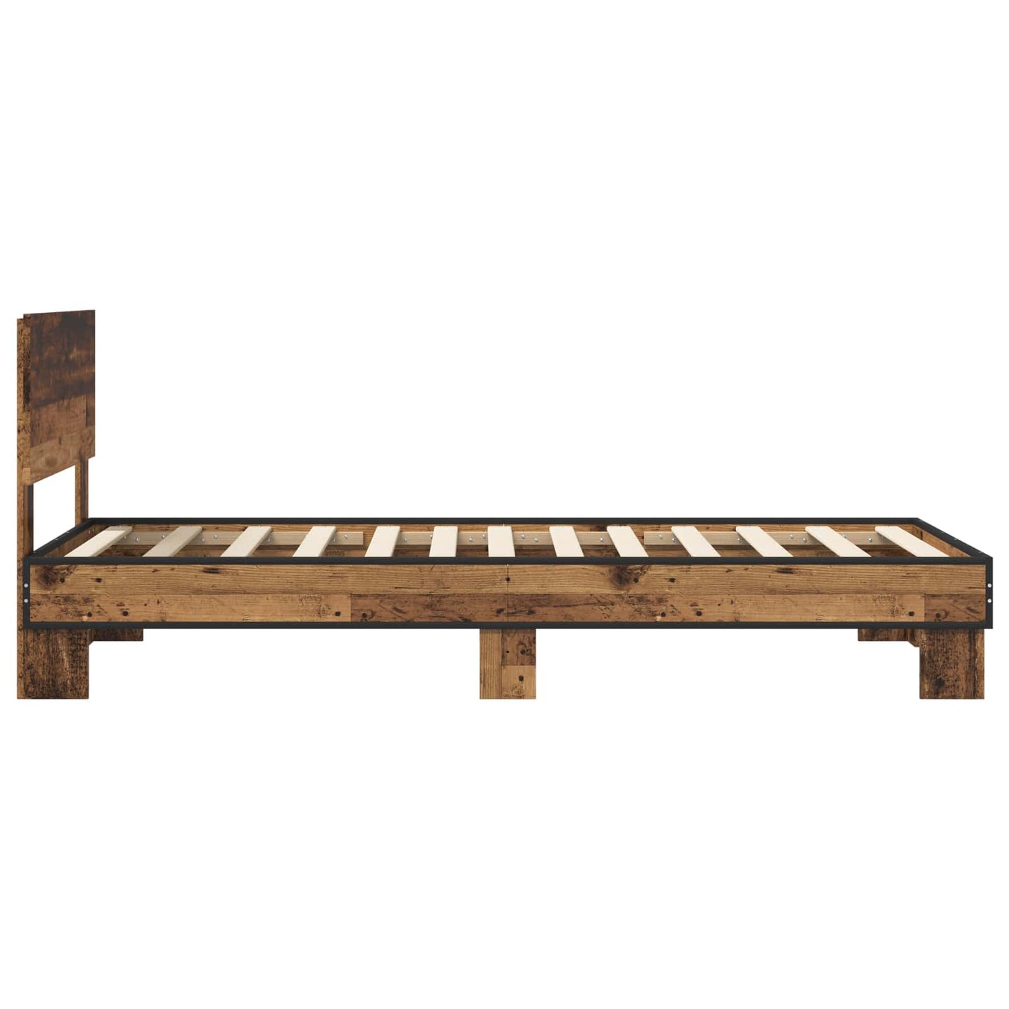 vidaXL Bed Frame with Headboard Old Wood 80 x 200 cm Engineered Wood