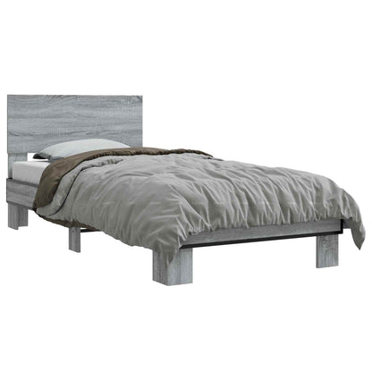vidaXL Bed Frame with Headboard Grey Sonoma 80 x 200 cm