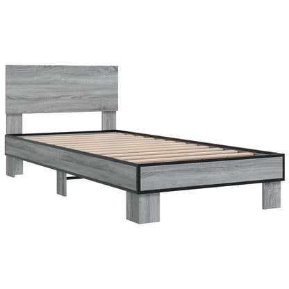 vidaXL Bed Frame with Headboard Grey Sonoma 80 x 200 cm