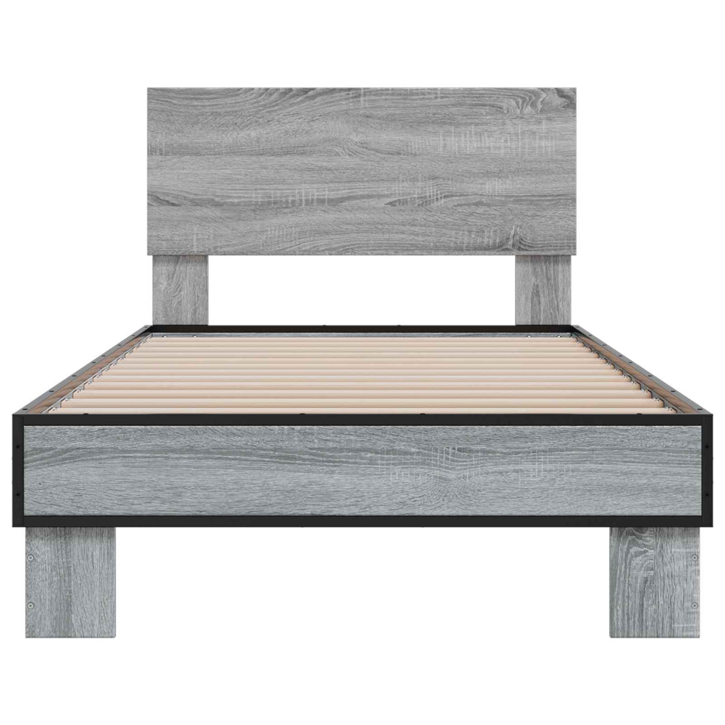 vidaXL Bed Frame with Headboard Grey Sonoma 80 x 200 cm