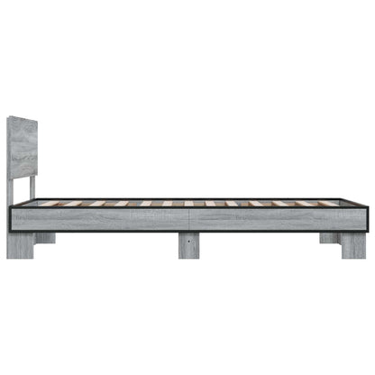 vidaXL Bed Frame with Headboard Grey Sonoma 80 x 200 cm