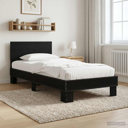 vidaXL Bed Frame with Headboard Black Oak 80 x 200 cm Engineered Wood