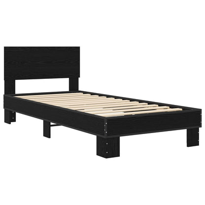 vidaXL Bed Frame with Headboard Black Oak 80 x 200 cm Engineered Wood
