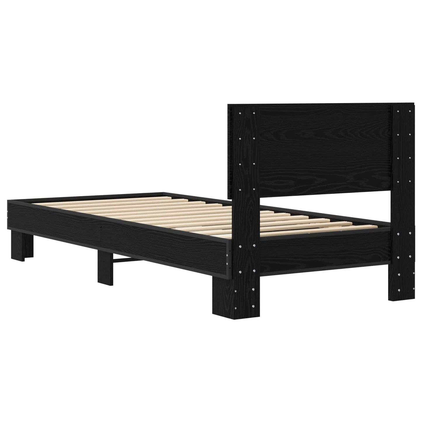 vidaXL Bed Frame with Headboard Black Oak 80 x 200 cm Engineered Wood