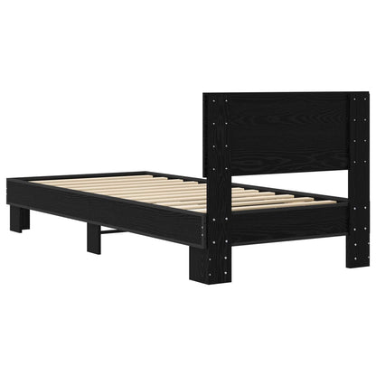 vidaXL Bed Frame with Headboard Black Oak 80 x 200 cm Engineered Wood