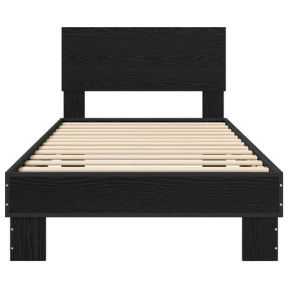vidaXL Bed Frame with Headboard Black Oak 80 x 200 cm Engineered Wood