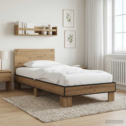 vidaXL Bed Frame with Headboard Artisan Oak 80 x 200 cm