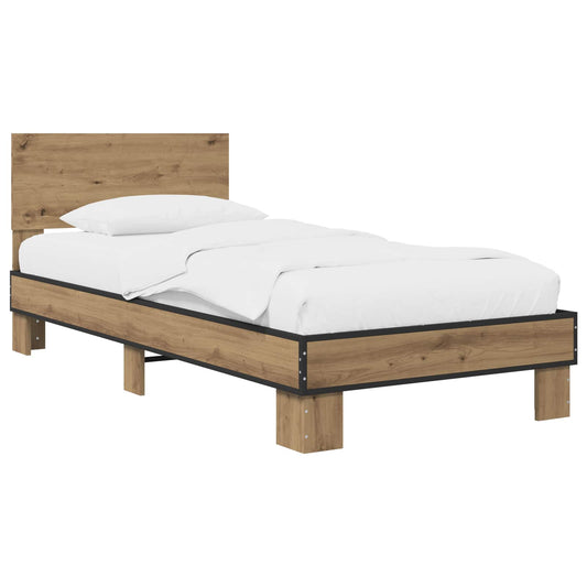 vidaXL Bed Frame with Headboard Artisan Oak 80 x 200 cm