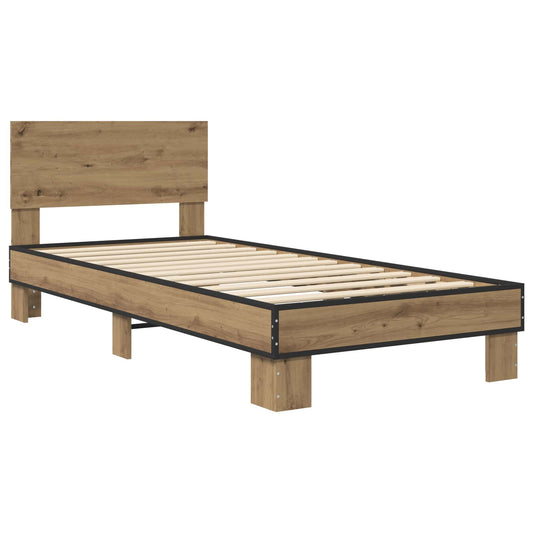vidaXL Bed Frame with Headboard Artisan Oak 80 x 200 cm