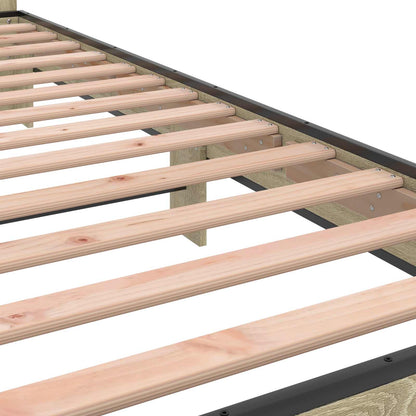 vidaXL Bed Frame with Headboard Sonoma Oak 80 x 200 cm Engineered Wood