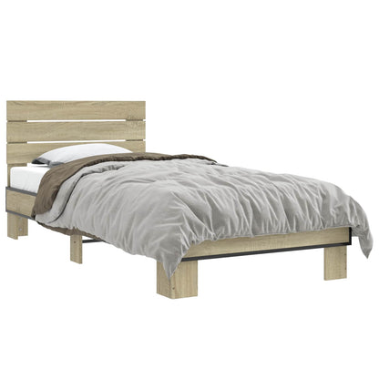 vidaXL Bed Frame with Headboard Sonoma Oak 80 x 200 cm Engineered Wood
