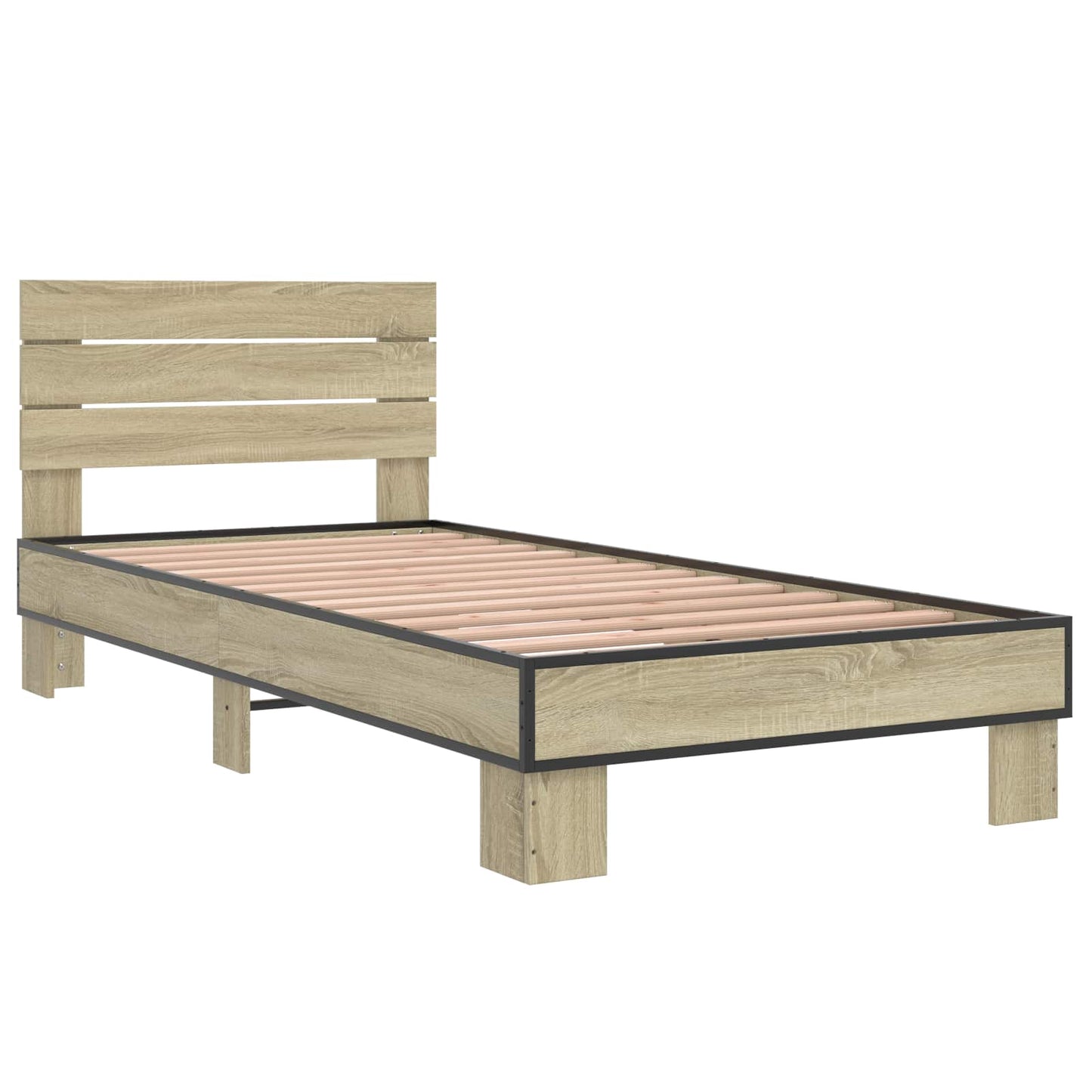 vidaXL Bed Frame with Headboard Sonoma Oak 80 x 200 cm Engineered Wood