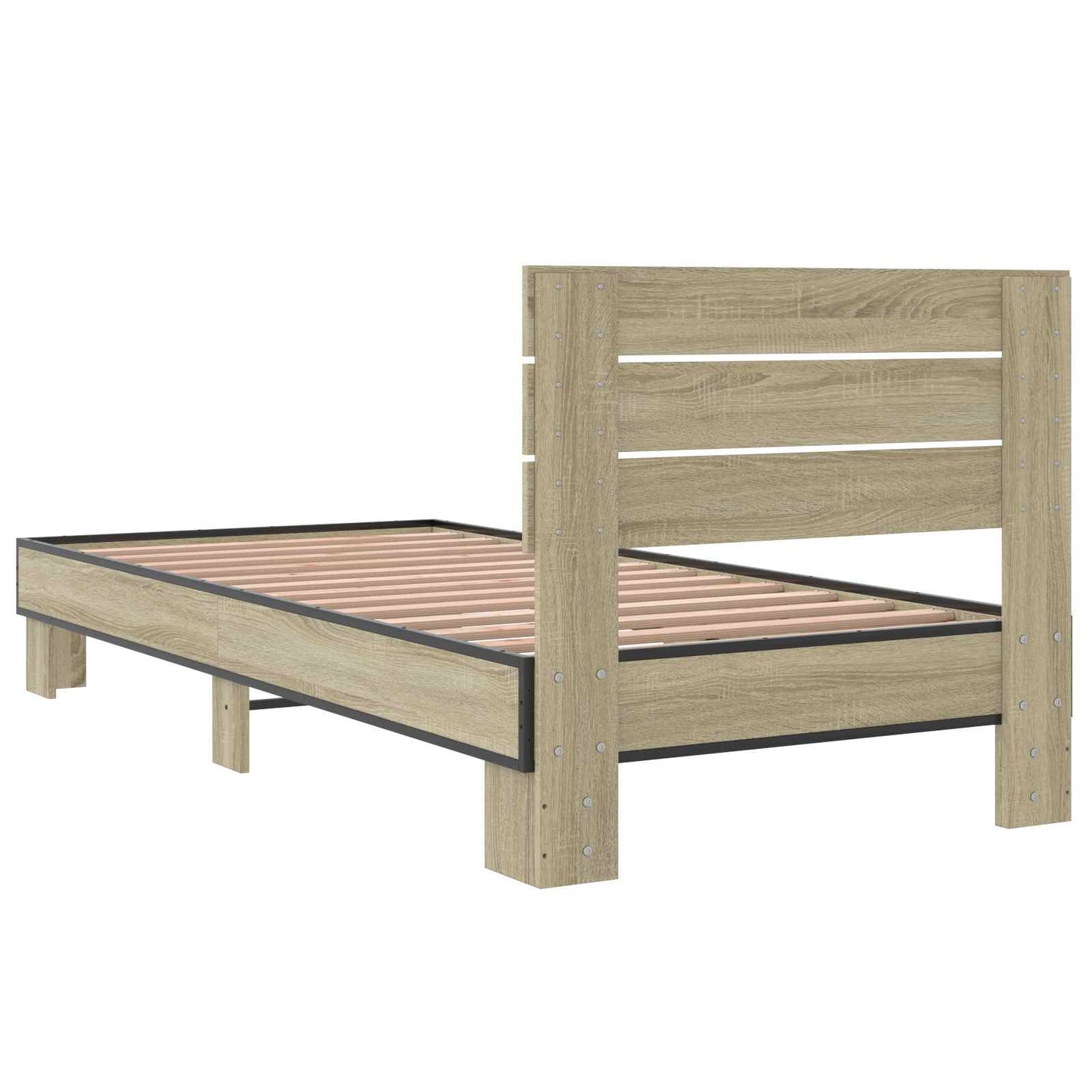 vidaXL Bed Frame with Headboard Sonoma Oak 80 x 200 cm Engineered Wood