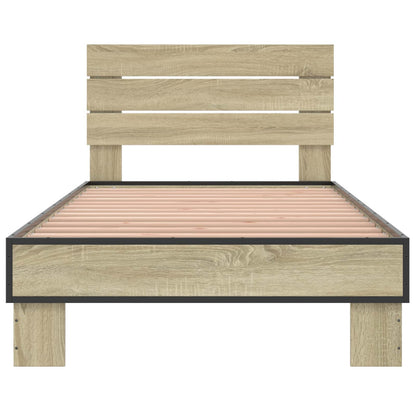vidaXL Bed Frame with Headboard Sonoma Oak 80 x 200 cm Engineered Wood