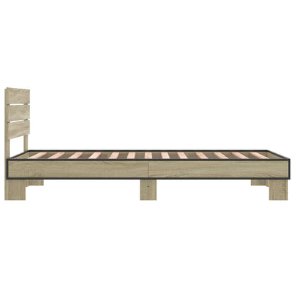vidaXL Bed Frame with Headboard Sonoma Oak 80 x 200 cm Engineered Wood