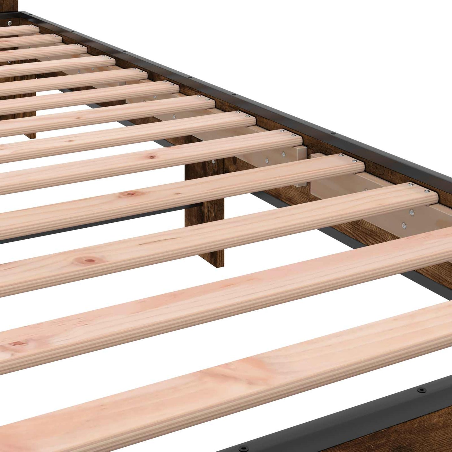 vidaXL Bed Frame with Headboard Smoked Oak 80 x 200 cm Engineered Wood