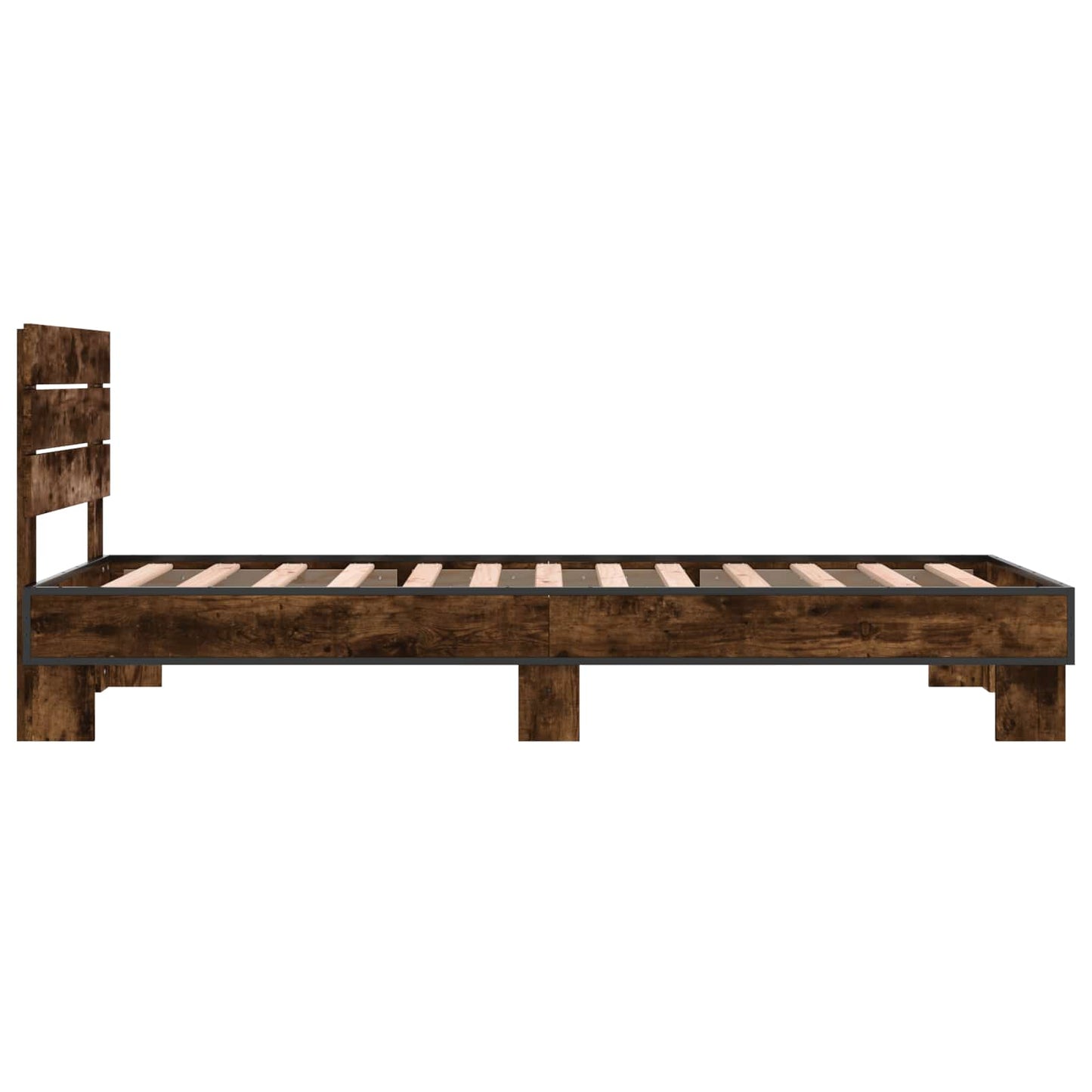 vidaXL Bed Frame with Headboard Smoked Oak 80 x 200 cm Engineered Wood