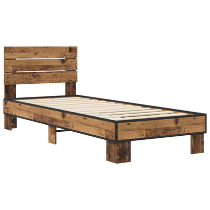 vidaXL Bed Frame with Headboard Old Wood 80 x 200 cm Engineered Wood