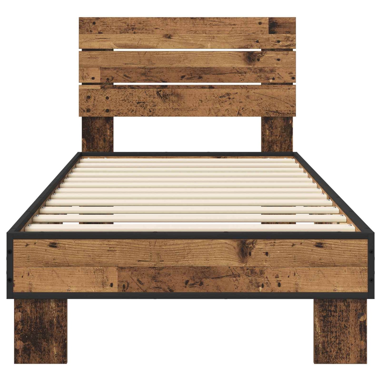 vidaXL Bed Frame with Headboard Old Wood 80 x 200 cm Engineered Wood