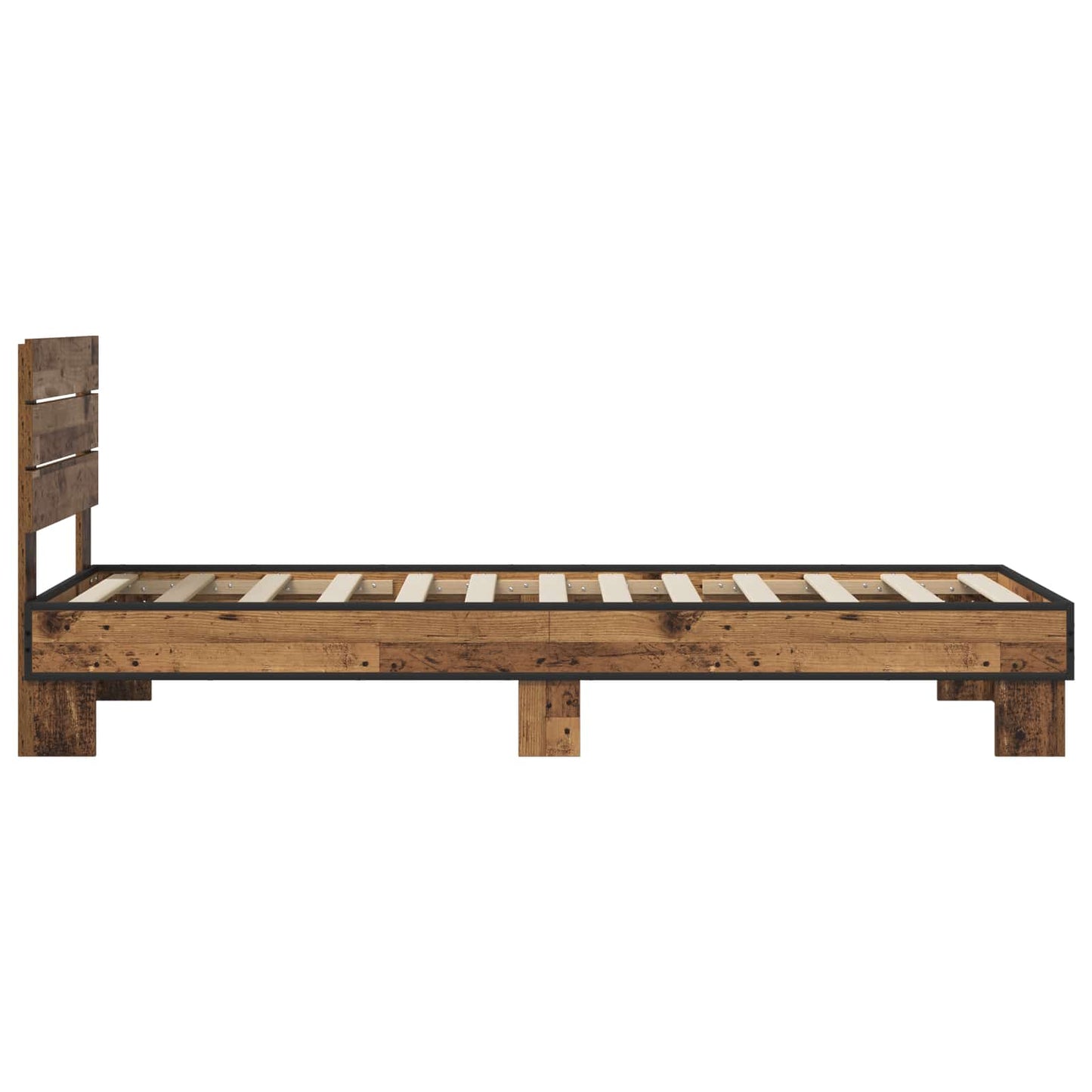 vidaXL Bed Frame with Headboard Old Wood 80 x 200 cm Engineered Wood