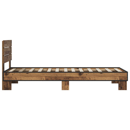vidaXL Bed Frame with Headboard Old Wood 80 x 200 cm Engineered Wood