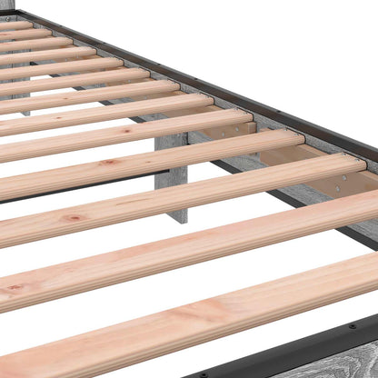vidaXL Bed Frame with Headboard Grey Sonoma 80 x 200 cm