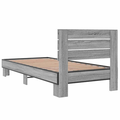 vidaXL Bed Frame with Headboard Grey Sonoma 80 x 200 cm