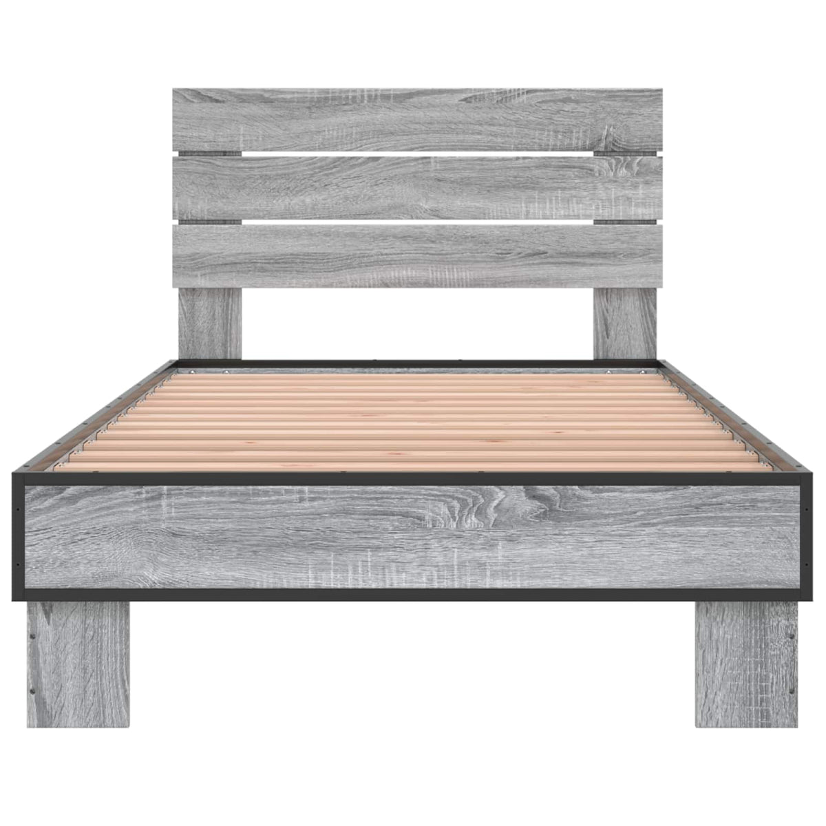 vidaXL Bed Frame with Headboard Grey Sonoma 80 x 200 cm