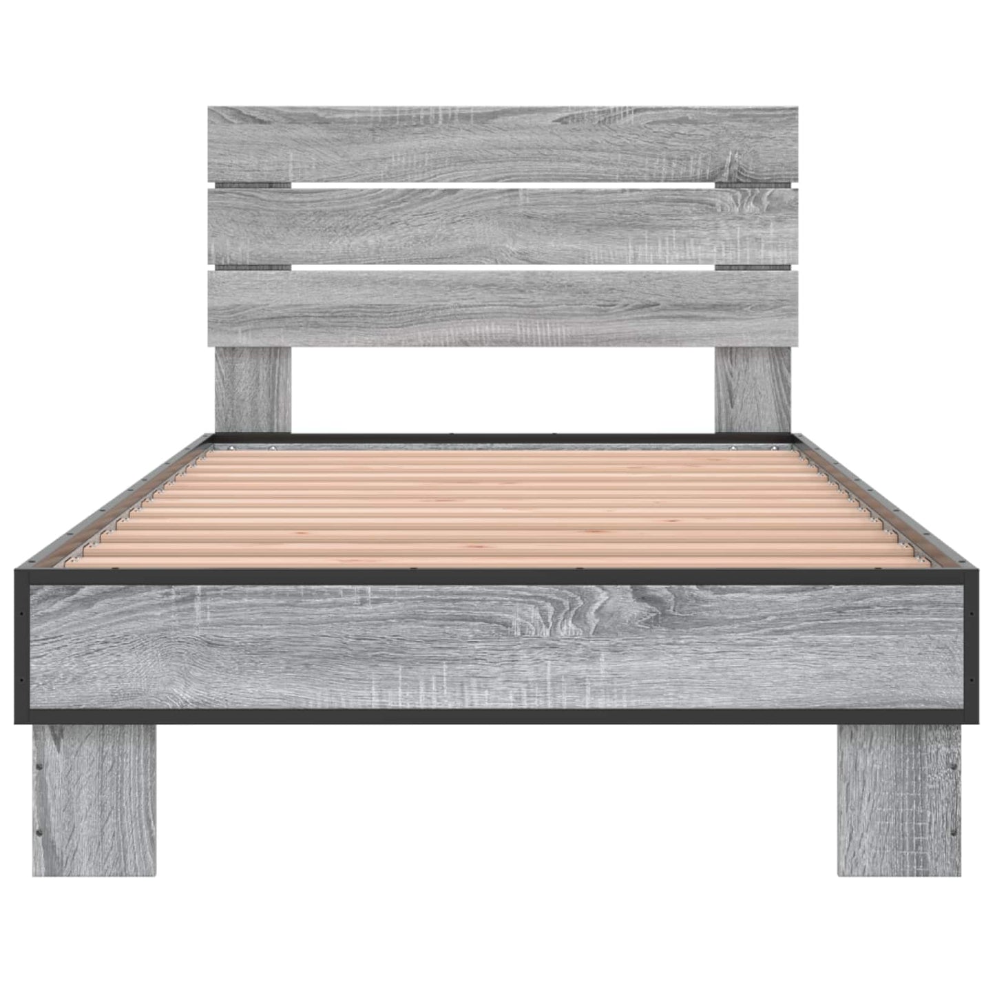vidaXL Bed Frame with Headboard Grey Sonoma 80 x 200 cm