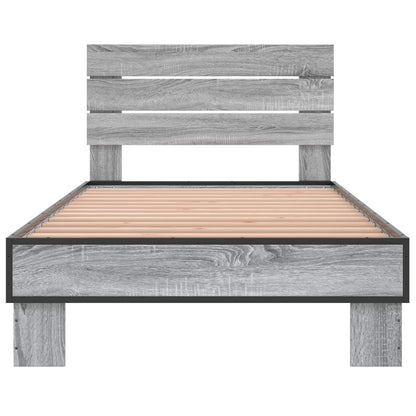 vidaXL Bed Frame with Headboard Grey Sonoma 80 x 200 cm