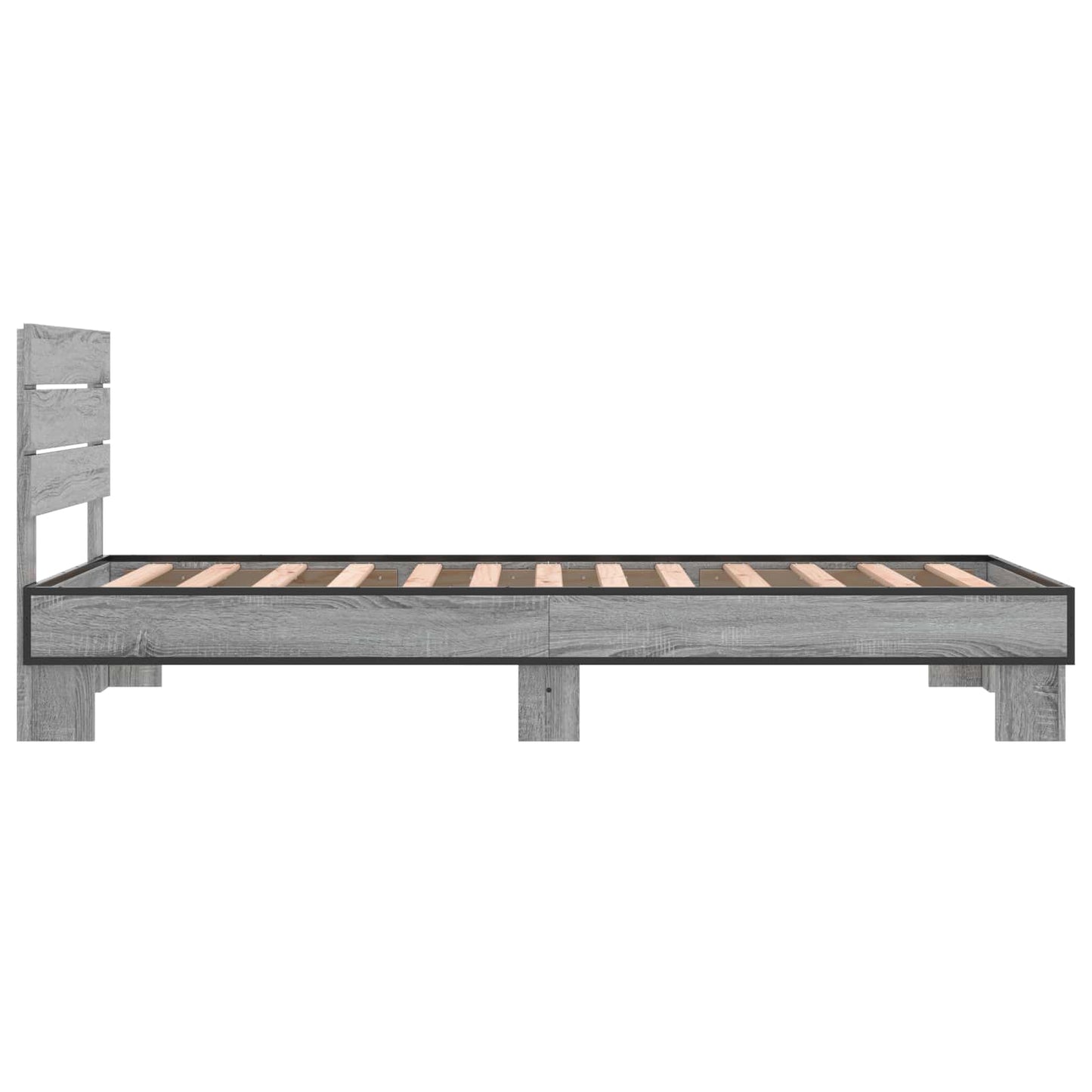 vidaXL Bed Frame with Headboard Grey Sonoma 80 x 200 cm