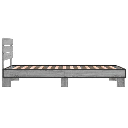 vidaXL Bed Frame with Headboard Grey Sonoma 80 x 200 cm