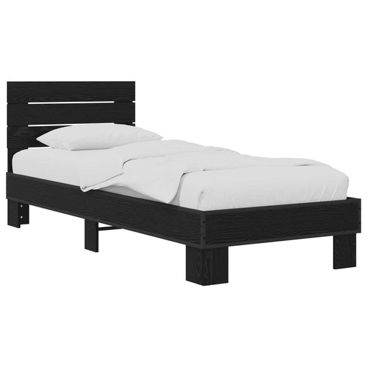 vidaXL Bed Frame with Headboard Black Oak 80 x 200 cm Engineered Wood