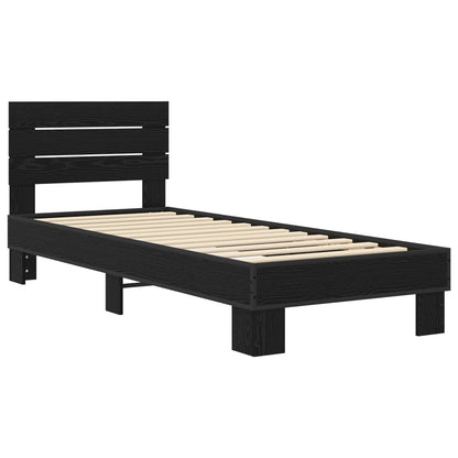 vidaXL Bed Frame with Headboard Black Oak 80 x 200 cm Engineered Wood