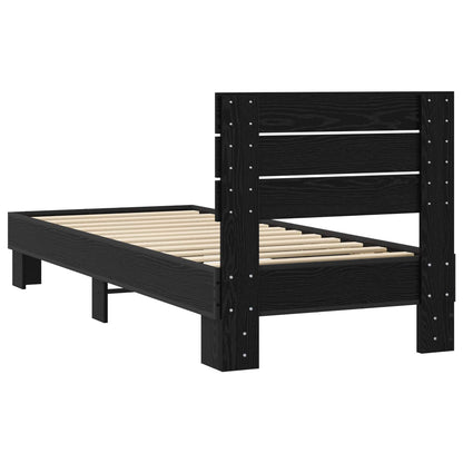 vidaXL Bed Frame with Headboard Black Oak 80 x 200 cm Engineered Wood