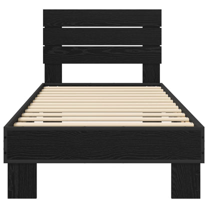 vidaXL Bed Frame with Headboard Black Oak 80 x 200 cm Engineered Wood