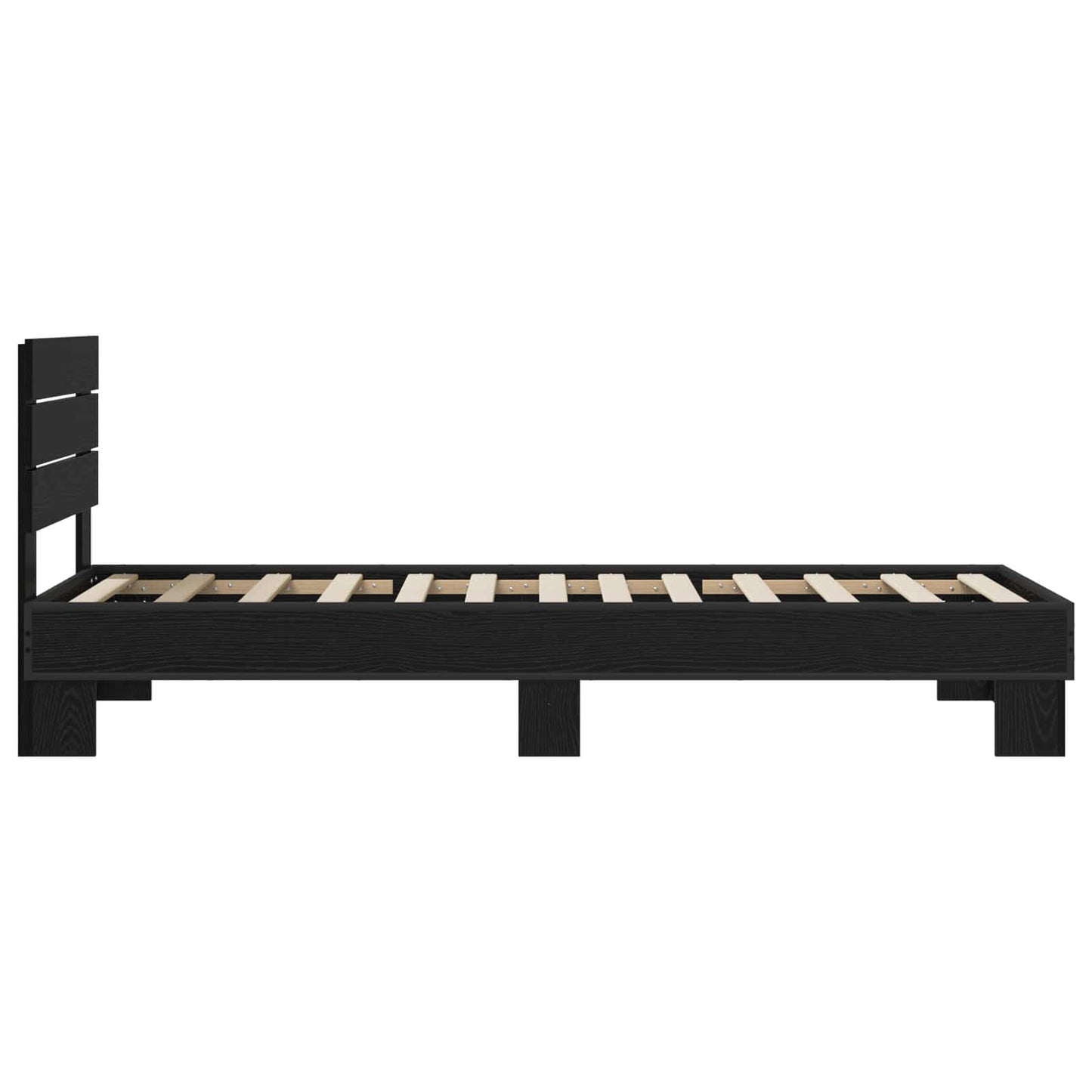 vidaXL Bed Frame with Headboard Black Oak 80 x 200 cm Engineered Wood