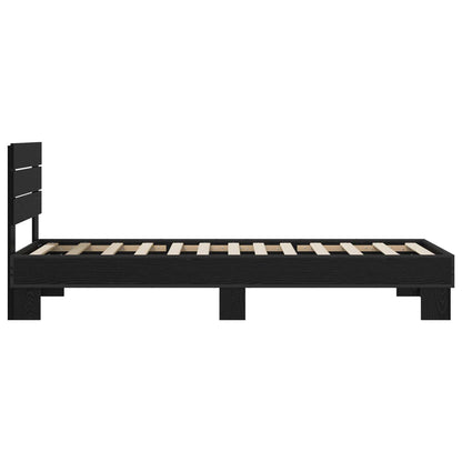 vidaXL Bed Frame with Headboard Black Oak 80 x 200 cm Engineered Wood