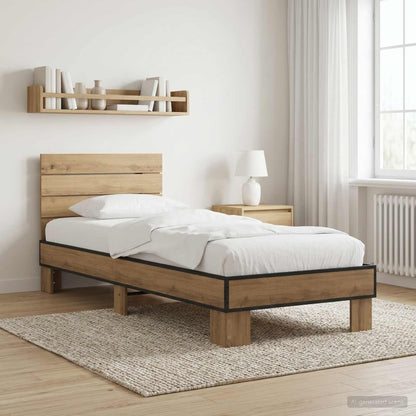 vidaXL Bed Frame with Headboard Artisan Oak 80 x 200 cm