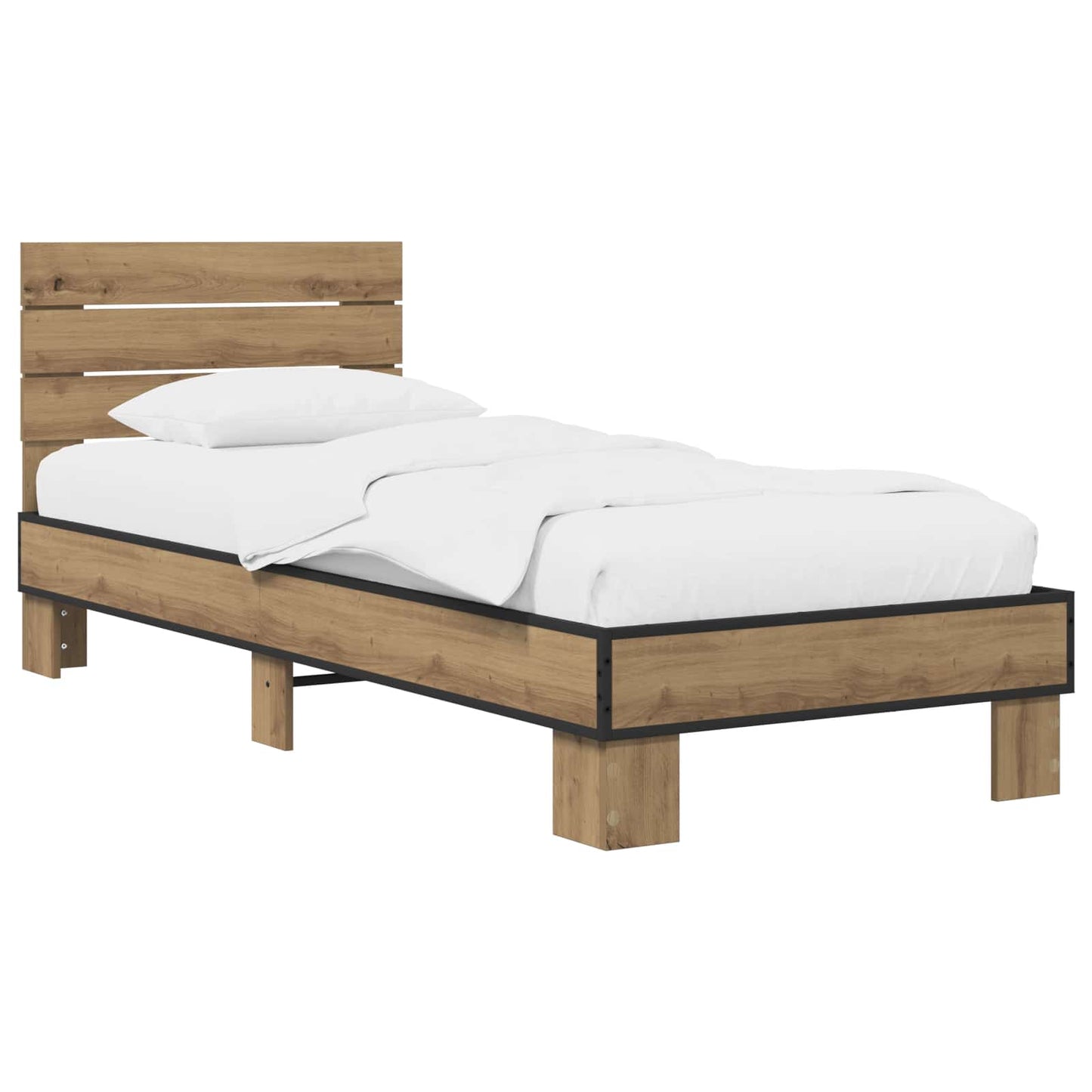 vidaXL Bed Frame with Headboard Artisan Oak 80 x 200 cm