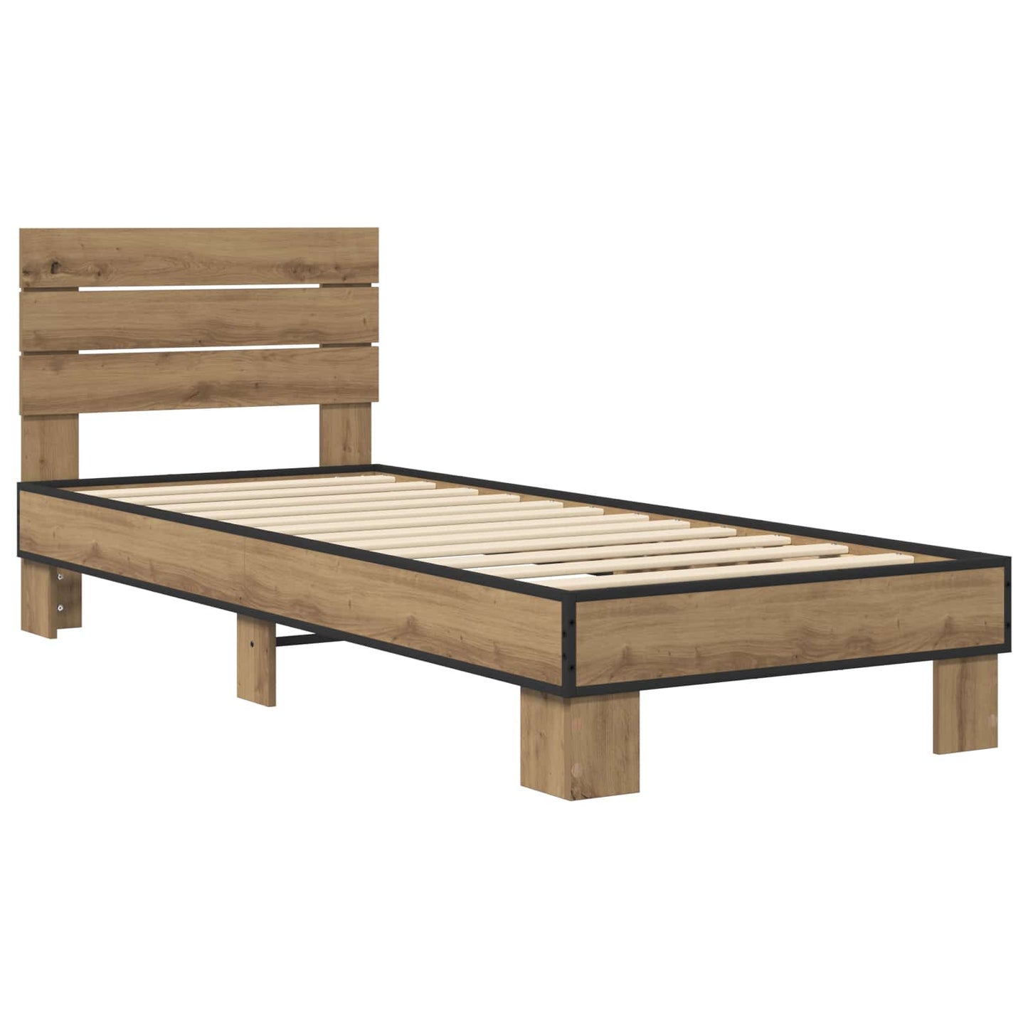 vidaXL Bed Frame with Headboard Artisan Oak 80 x 200 cm