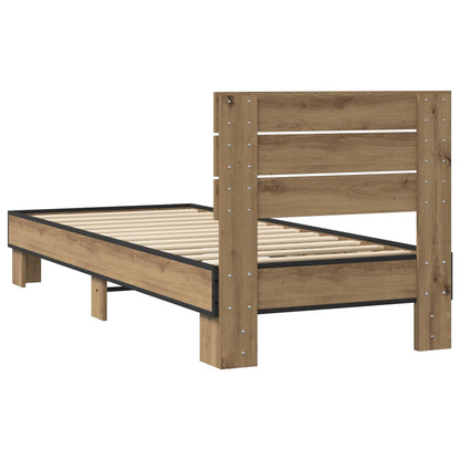 vidaXL Bed Frame with Headboard Artisan Oak 80 x 200 cm