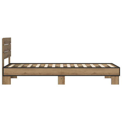 vidaXL Bed Frame with Headboard Artisan Oak 80 x 200 cm
